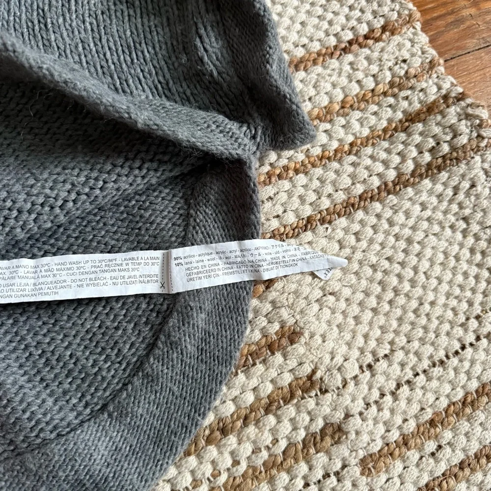 Zara Wool Blend Hooded Shawl Knit Sweater 2/3t